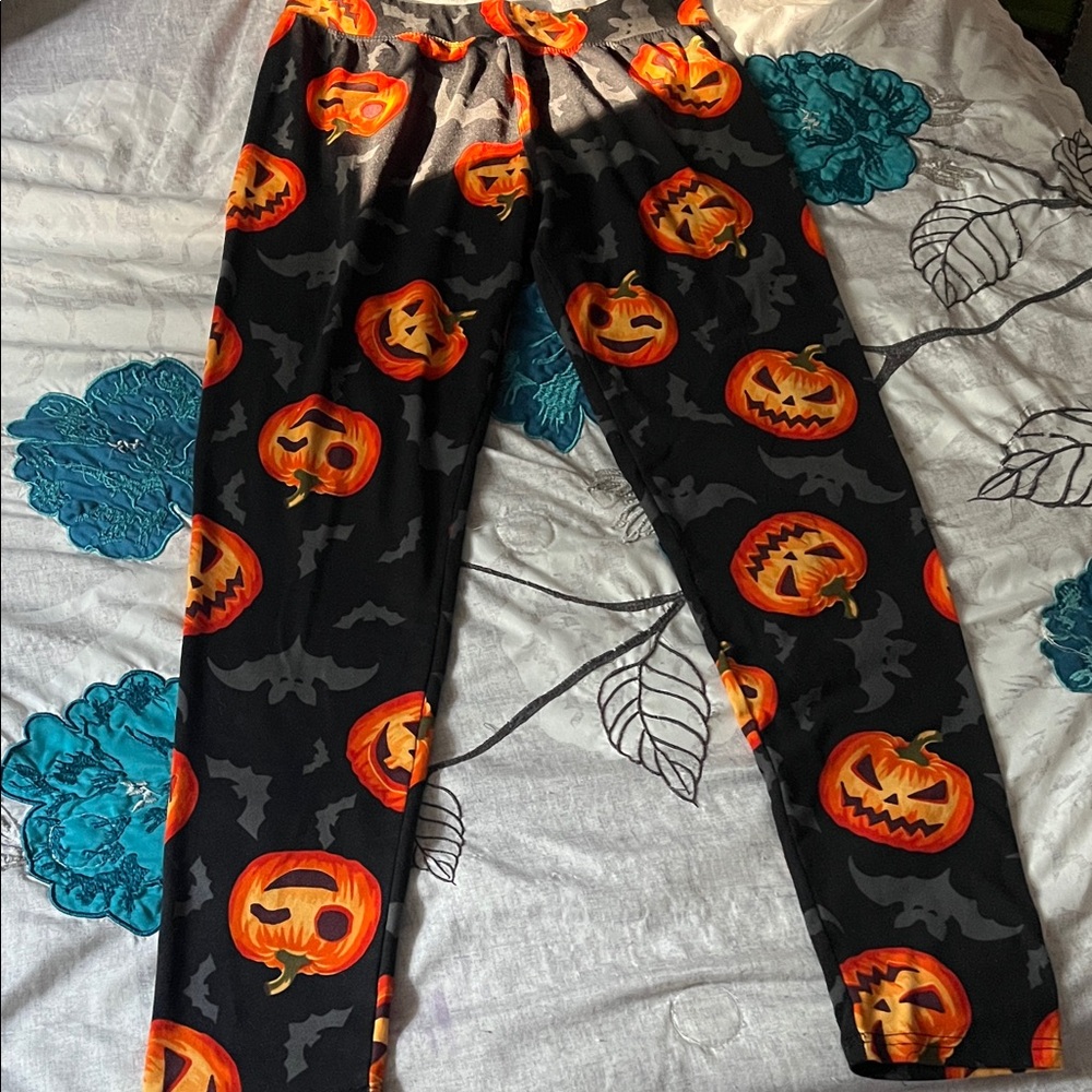 Runway Ready Couture Halloween Pumpkin Leggings Size M